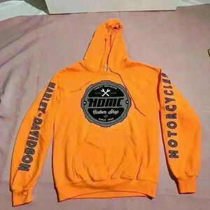 Vintage Harley-Davidson Mens HDMC Hoodie Sweatshirt Biker Shield Shop Mechanic